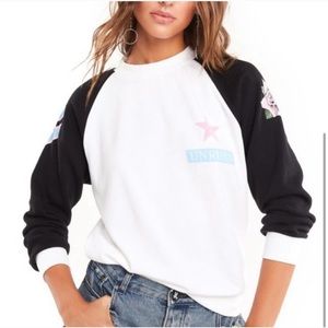 WILDFOX Unruly Raglan Sweatshirt White